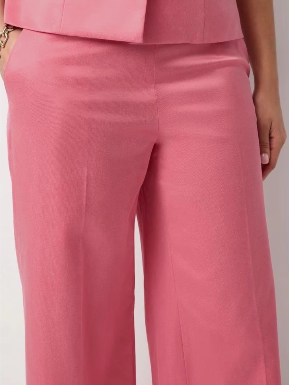 White House Black Market Pink Wide-Leg Trousers - Picture 2 of 9